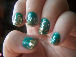 Teal and Gold Glitter Gradient